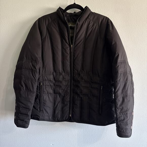 Women's XL Eddie Bauer Black Goose Down Puffer Jacket Parka Coat - Picture 1 of 6